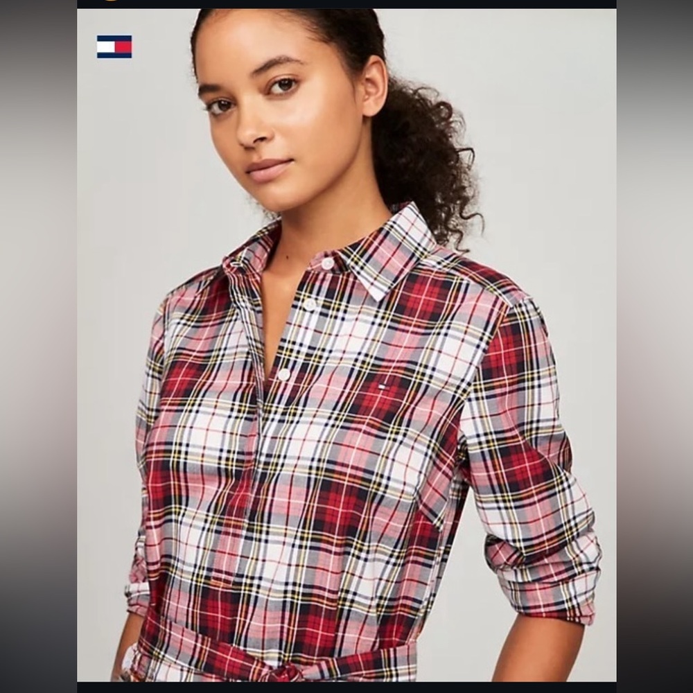 Tommy Hilfiger Plaid Dress LARGE - Picture 2 of 8